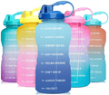 Venture Pal Large 1 Gallon/128 OZ (When Full) Motivational BPA Free Leakproof Water Bottle with Straw & Time Marker Perfect for Fitness Gym Camping Outdoor Sports Sporting Goods > Outdoor Recreation > Winter Sports & Activities Venture Pal R3-Blue/Purple Gradient  