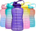 Venture Pal Large 1 Gallon/128 OZ (When Full) Motivational BPA Free Leakproof Water Bottle with Straw & Time Marker Perfect for Fitness Gym Camping Outdoor Sports Sporting Goods > Outdoor Recreation > Winter Sports & Activities Venture Pal P5-Purple  