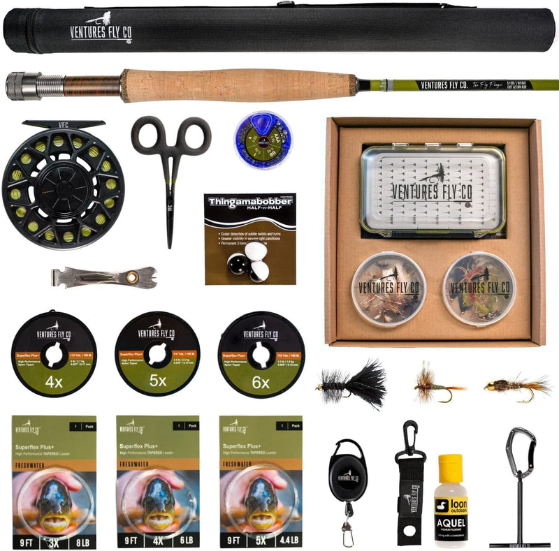 Ventures Fly Co. | Starter Packages | 23 Fly Fishing Accessories Complete Gear Combo | Perfect Beginner Kit | Includes Rod, Reel, Line, Flies, Leader, Tippet, Forceps, Nipper, Floatant & Net Sporting Goods > Outdoor Recreation > Fishing > Fishing Rods Ventures Fly Co. The Toe Dipper  