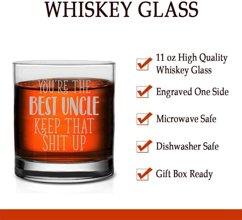 Veracco You Are the Best Uncle Keep That Shit up Whiskey Glass Funny Birthday Gifts for Uncle Father'S Day (Clear, Glass) Home & Garden > Kitchen & Dining > Barware Veracco   