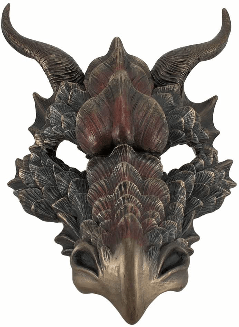 Veronese Design Metallic Bronze Finish Dragon Head Wall Mask Medieval Decor
