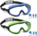 Vetoky Kids Swim Goggles 2 Pack anti Fog Wide Vision Swimming Goggles for Kids Age 3-12 with Nose Clips+Ear Plugs, No Leaking