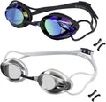 Vetoky Swim Goggles, anti Fog Swimming Goggles UV Protection Mirrored & Clear Sporting Goods > Outdoor Recreation > Boating & Water Sports > Swimming > Swim Goggles & Masks huituo Black Color+gray  