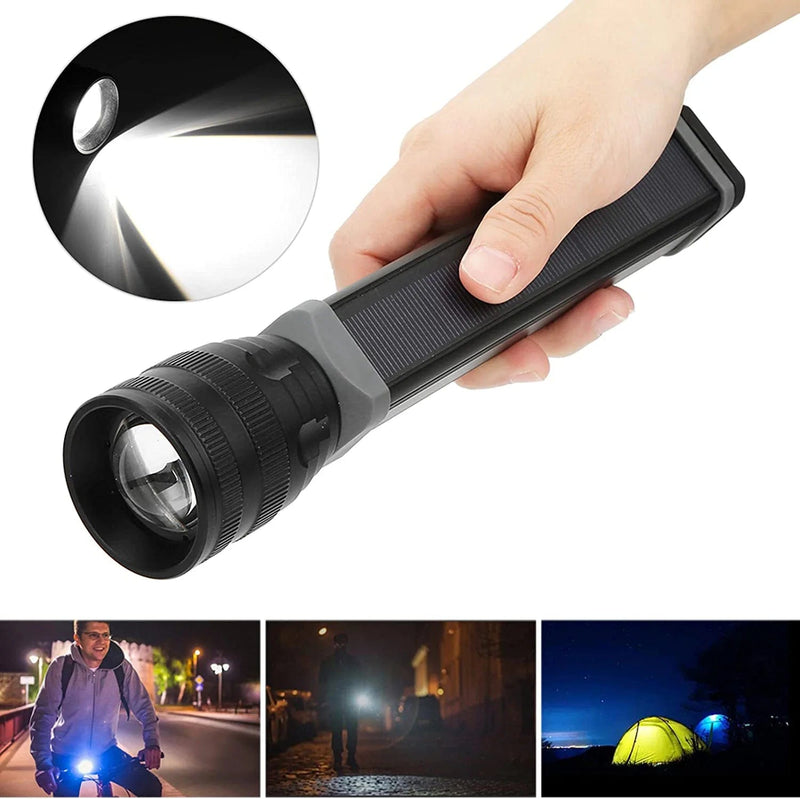 VGEBY Solar Rechargeable Flashlight, LED Outdoor Emergency Torch with USB Charging Cable Torches for Home Outdoor Use Outdoor Power Tools Hardware > Tools > Flashlights & Headlamps > Flashlights VGEBY   