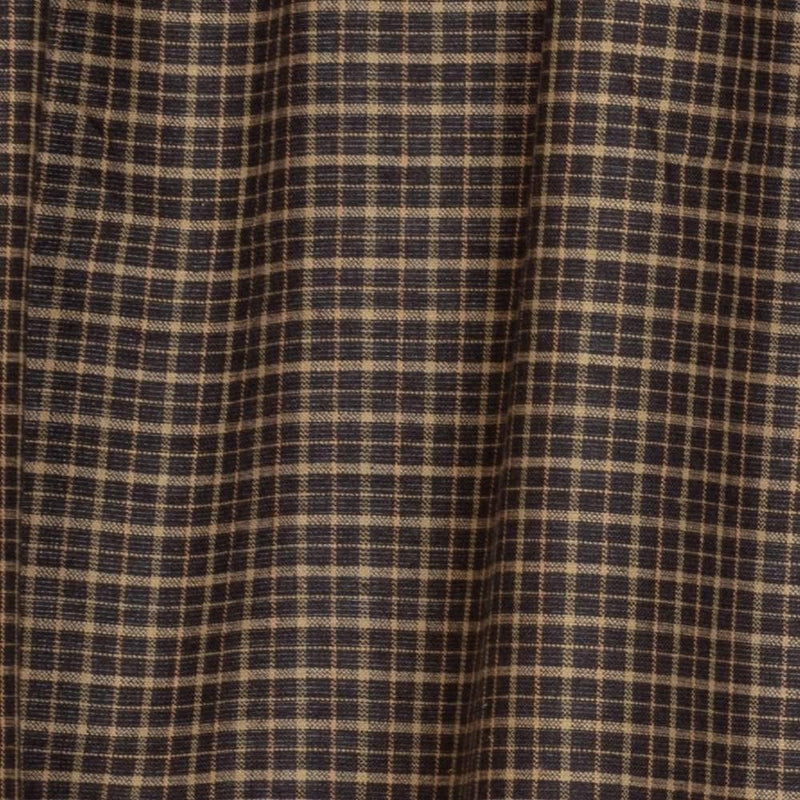 VHC Brands Kettle Grove Plaid Prairie Long Panel Scalloped Set of 2 84X36X18 Country Curtains, Country Black Home & Garden > Decor > Window Treatments > Curtains & Drapes VHC Brands   