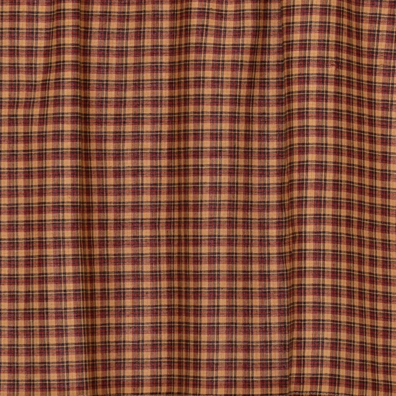 VHC Brands Patriotic Patch Plaid Prairie Short Panel Set of 2 36X63X18 Country Curtains, Deep Red Home & Garden > Decor > Window Treatments > Curtains & Drapes VHC Brands   