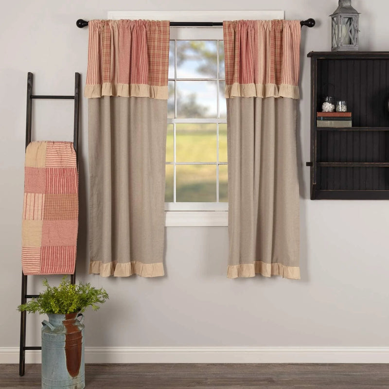 VHC Brands Sawyer Mill Curtain, Panel 63X36, Red Country Home & Garden > Decor > Window Treatments > Curtains & Drapes VHC Brands Red Country Panel 63x36 