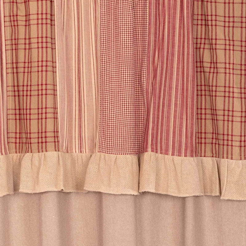 VHC Brands Sawyer Mill Curtain, Panel 63X36, Red Country Home & Garden > Decor > Window Treatments > Curtains & Drapes VHC Brands   