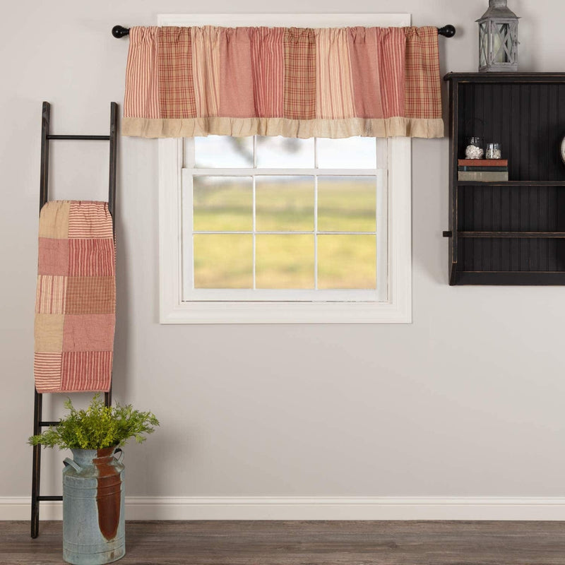 VHC Brands Sawyer Mill Curtain, Panel 63X36, Red Country Home & Garden > Decor > Window Treatments > Curtains & Drapes VHC Brands Red Country Valance 19x72 