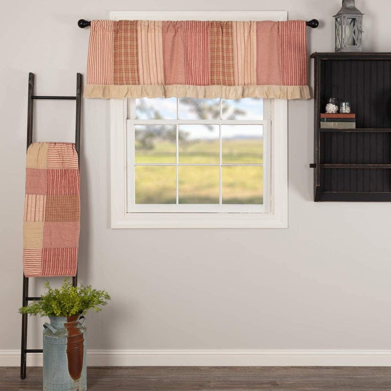 VHC Brands Sawyer Mill Curtain, Panel 63X36, Red Country Home & Garden > Decor > Window Treatments > Curtains & Drapes VHC Brands Red Country Valance 19x60 