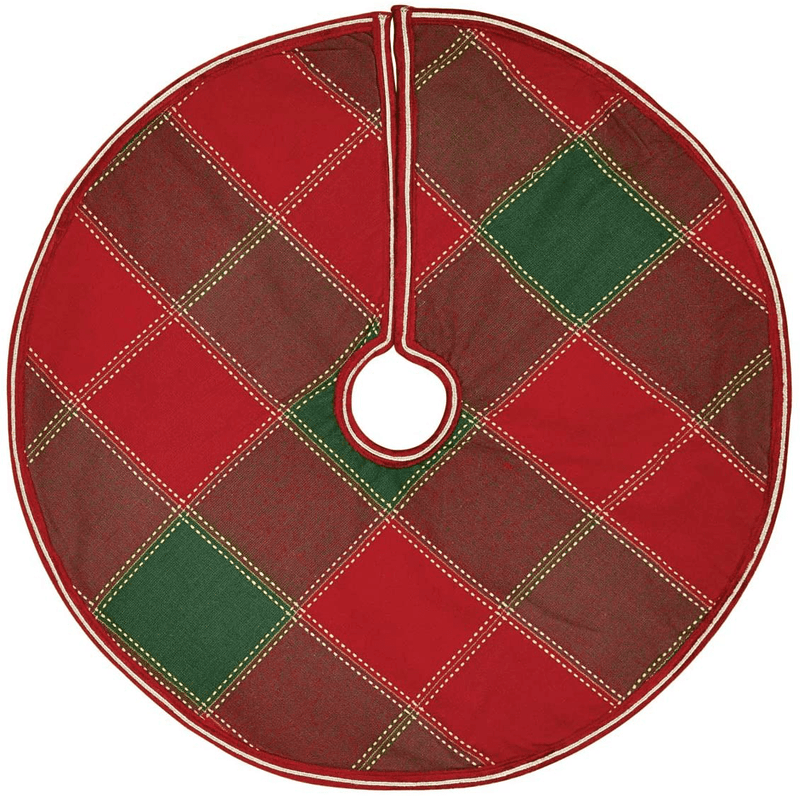VHC Brands Tristan Tree Skirt, 21" Diameter, Red Home & Garden > Decor > Seasonal & Holiday Decorations > Christmas Tree Skirts VHC Brands Red 21" Diameter 