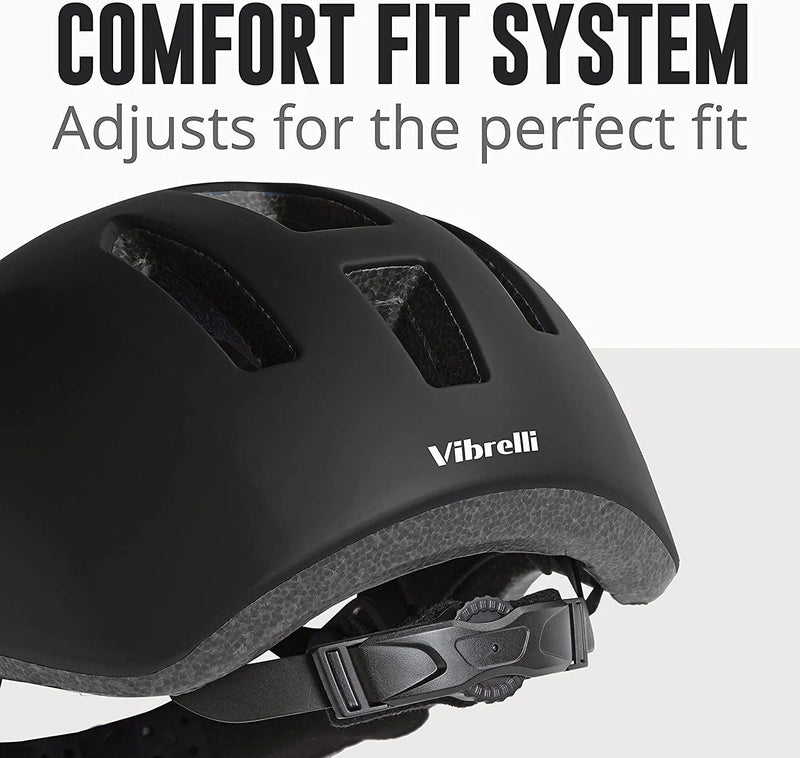 Vibrelli Commuter Bike Helmet for Men & Women - Detachable Reflective Visor - Adult Unisex Urban Bicycle Helmet