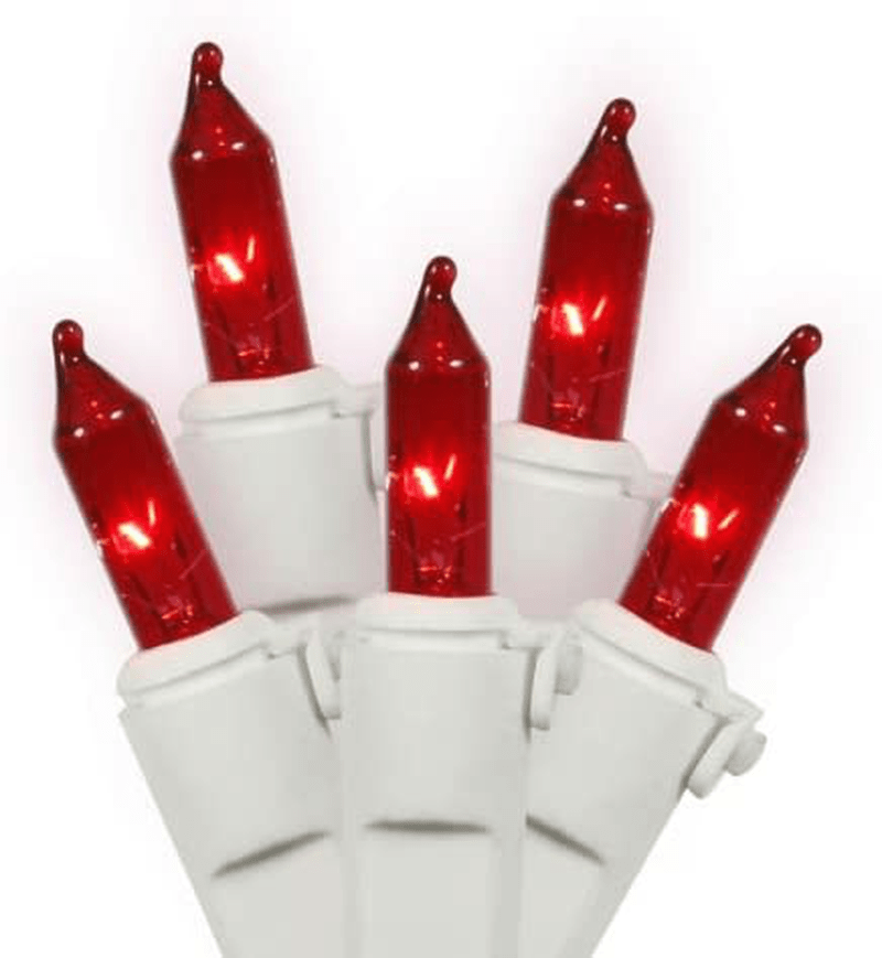 Vickerman Set of 100 Pink Mini Christmas Lights - White Wire Home & Garden > Decor > Seasonal & Holiday Decorations Vickerman Red White Wire Large 