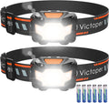 Victoper 2 Pack LED Headlamp, 1100 Lumen Bright Lightweight Head Lamp with 4 Mode, IPX5 Waterproof Head Light with Red Light for Running Fishing Hiking Camping, Outdoor Head Flashlight for Adults Kids Hardware > Tools > Flashlights & Headlamps > Flashlights Victoper Orange  