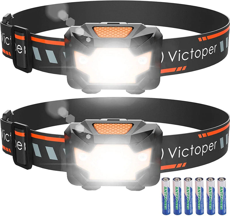 Victoper 2 Pack LED Headlamp, 1100 Lumen Bright Lightweight Head Lamp with 4 Mode, IPX5 Waterproof Head Light with Red Light for Running Fishing Hiking Camping, Outdoor Head Flashlight for Adults Kids Hardware > Tools > Flashlights & Headlamps > Flashlights Victoper Orange  