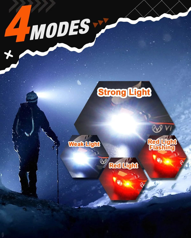 Victoper 2 Pack LED Headlamp, 1100 Lumen Bright Lightweight Head Lamp with 4 Mode, IPX5 Waterproof Head Light with Red Light for Running Fishing Hiking Camping, Outdoor Head Flashlight for Adults Kids Hardware > Tools > Flashlights & Headlamps > Flashlights Victoper   