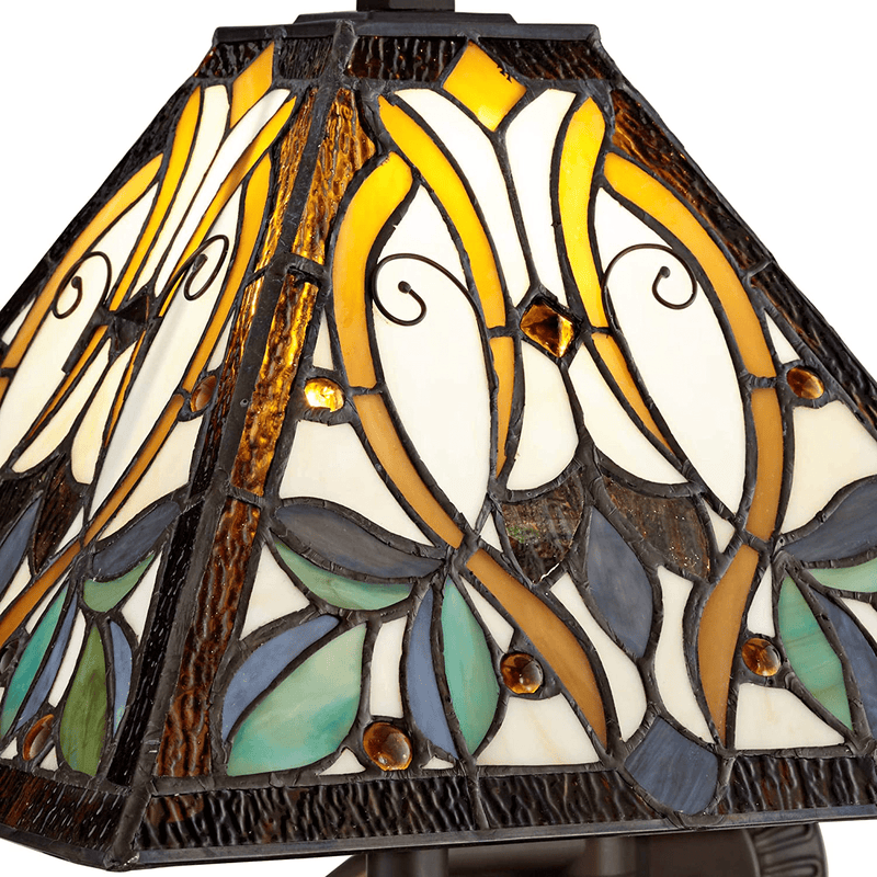 Victorian Tiffany Style Swing Arm Wall Lamp Bronze Plug-In Light Fixture Dimmable Multi Colored Stained Glass for Bedroom Bedside House Reading Living Room Home Hallway Dining - Robert Louis Tiffany Home & Garden > Lighting > Lighting Fixtures > Wall Light Fixtures KOL DEALS   