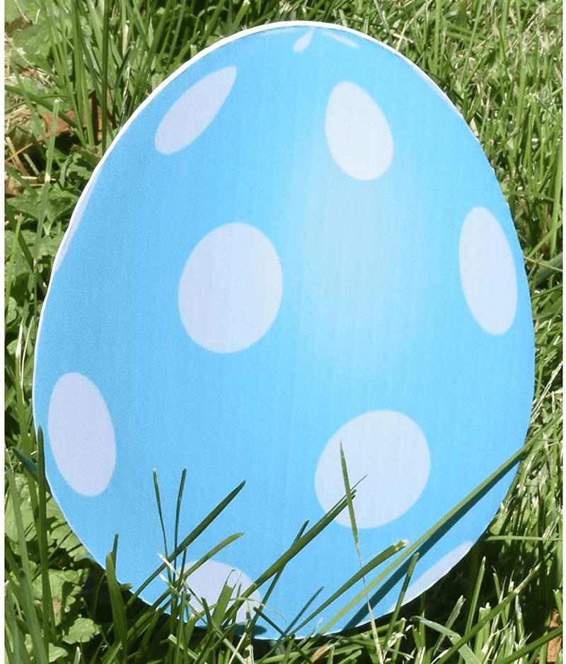 Victorystore Yard Sign Outdoor Lawn Decorations - Easter Pathway Markers, Set of 18 Colorful Spotted Eggs, Includes 18 Stakes, 13423