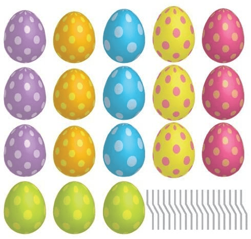 Victorystore Yard Sign Outdoor Lawn Decorations - Easter Pathway Markers, Set of 18 Colorful Spotted Eggs, Includes 18 Stakes, 13423 Home & Garden > Decor > Seasonal & Holiday Decorations VictoryStore   