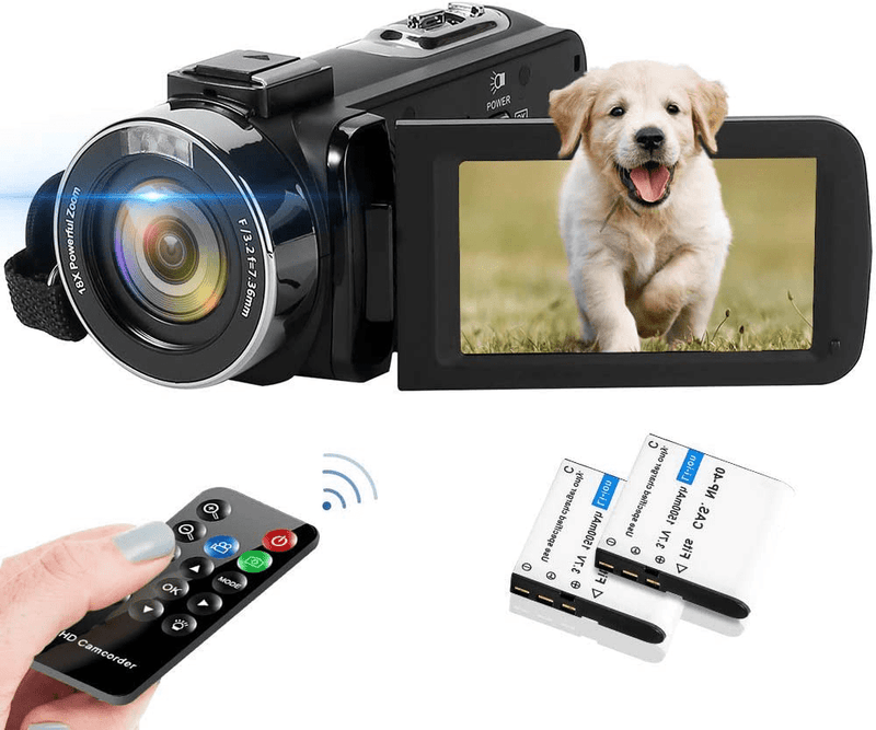 Video Camera 2.7K Camcorder 42MP 18X Digital Camera Video Camera for YouTube 3.0inch Flip Screen Camcorder Vlogging Camera with Remote Control and Two Batteries Cameras & Optics > Cameras > Video Cameras SEREE Default Title  