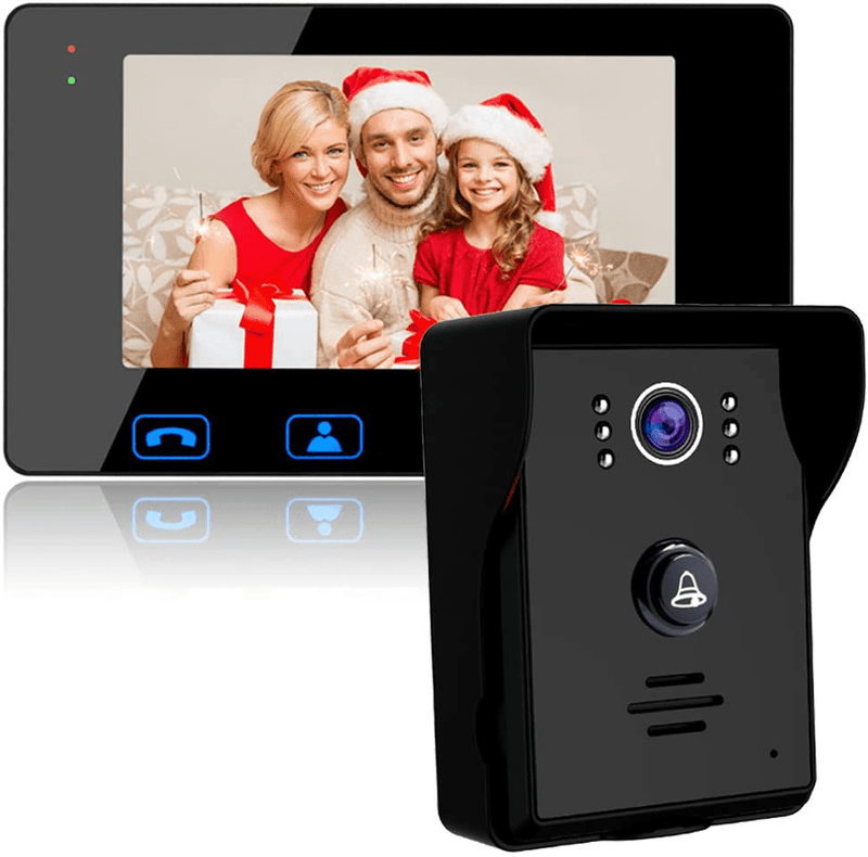 Video Door Phone Doorbell Wires Video Intercom Monitor 7" Wired Door Bell Home Security System with Night Vision and Push Button HD Camera Electronics > Communications > Intercoms ANBOSON 1V1  