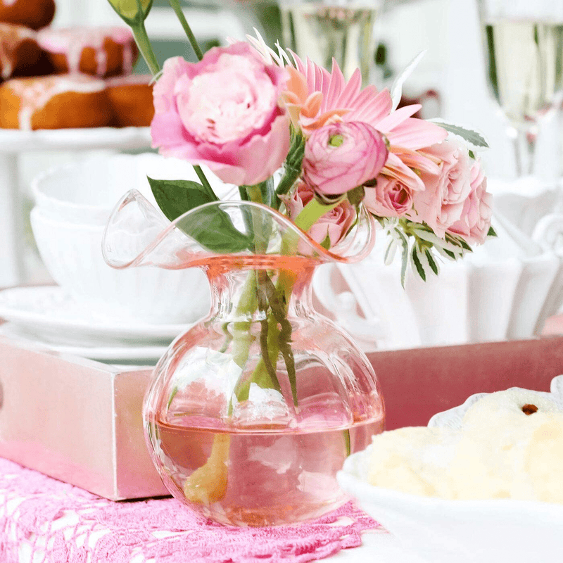 Vietri Hibiscus Glass Pink Bud Vase Home & Garden > Decor > Vases Vietri   