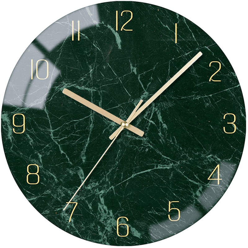 VIKMARI Glass Wall Clock Silent Non Ticking Wall Clock- 12 Inch Quality Quartz Battery Operated Round Easy to Read Home/Office/Classroom/School Clock (Dark Green) Home & Garden > Decor > Clocks > Wall Clocks VIKMARI Dark Green 12 Inch 