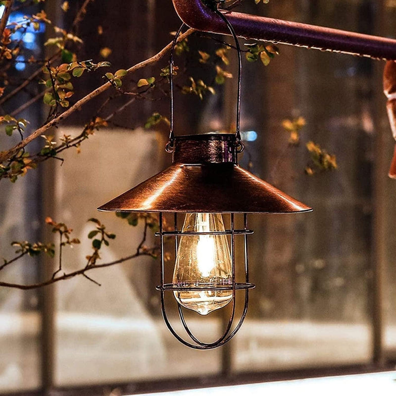 VILAWLENCE 2PCS Hanging Light Solar Lamp with Shepherd Hook Outdoor,Metal Waterproof Led Garden Lights,Edison Bulb Decorative for Patio,Yard,Porch(Copper) Home & Garden > Lighting > Lamps VILAWLENCE   