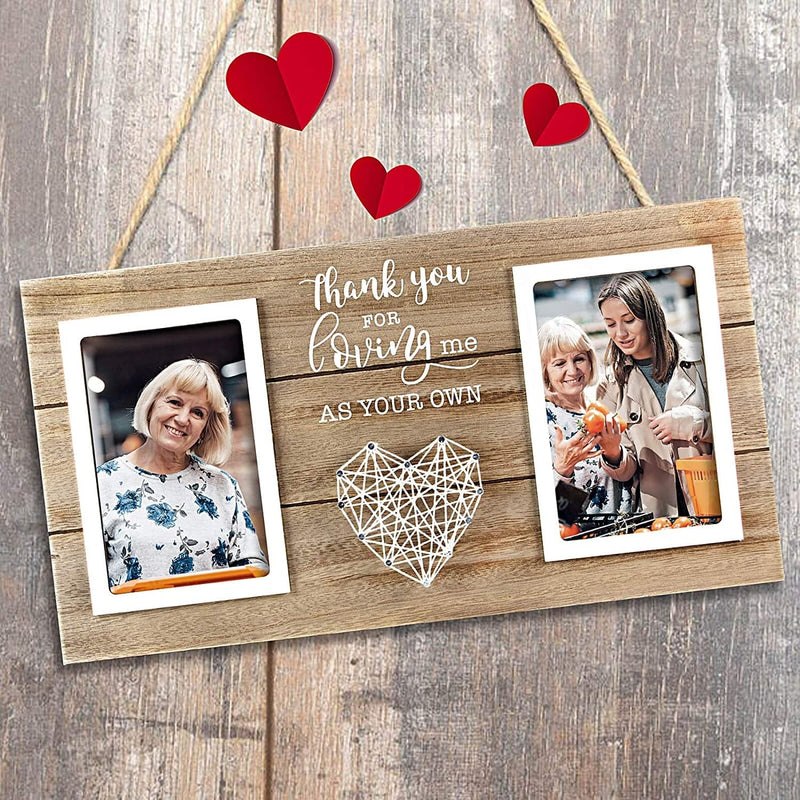 VILIGHT Bonus Mom and Dad Gift - Gifts for Stepmoms and Mother in Law - Wedding and Birthady Presents for Stepdads - Thank You for Loving Me as Your Own Picture Frame - Holds 2 4X6 Inches Photos Home & Garden > Decor > Picture Frames VILIGHT   