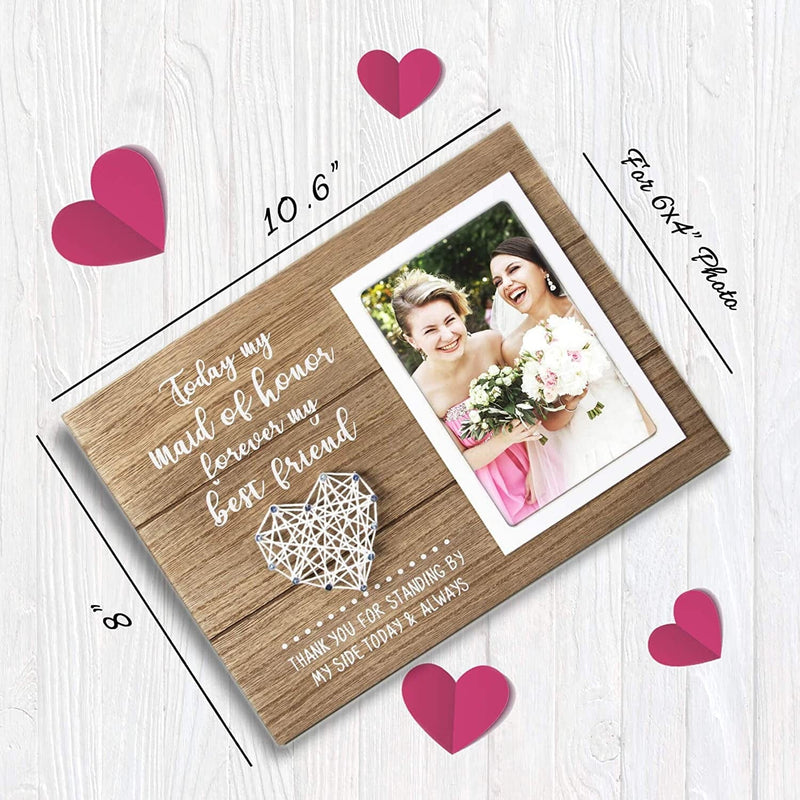 Vilight Bridesmaid Gifts - Maid of Honor Gift Rustic Picture Frame - 4X6 Inches Photo Home & Garden > Decor > Picture Frames VILIGHT   