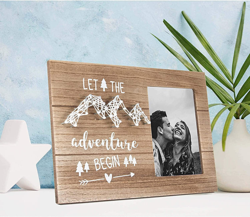 VILIGHT Engagement Gifts for Him Her - Couples Gift for Boyfriend Girlfriend - House Warming Gifts for New Home - Let the Adventure Begin - 4X6 Picture Frame Home & Garden > Decor > Picture Frames VILIGHT   