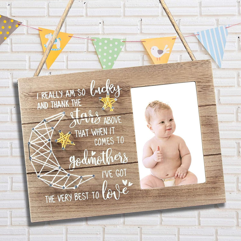 VILIGHT Godmother Gifts from Godchild - Rustic Picture Frame for Goddaughter and Godson - 4X6 Inches Photo Home & Garden > Decor > Picture Frames VILIGHT   
