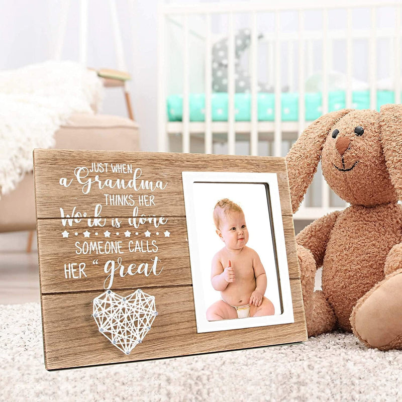 VILIGHT Great Grandma Picture Frame - Gifts for First Time Great Grandma - Pregnancy Announcement Present for New Great Grandmother - 4X6 Inches Photo