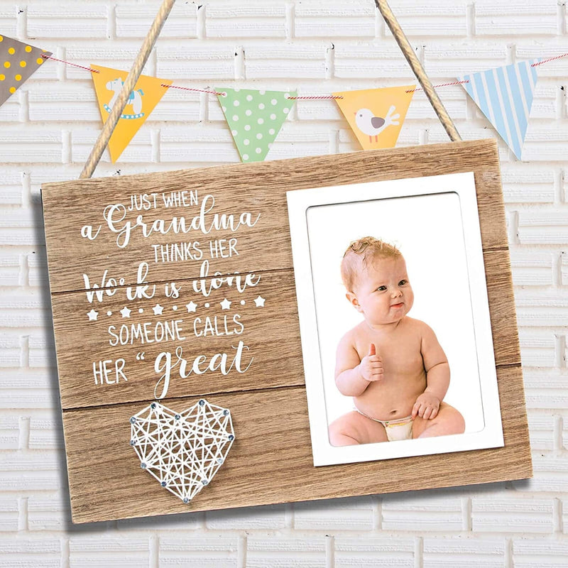 VILIGHT Great Grandma Picture Frame - Gifts for First Time Great Grandma - Pregnancy Announcement Present for New Great Grandmother - 4X6 Inches Photo