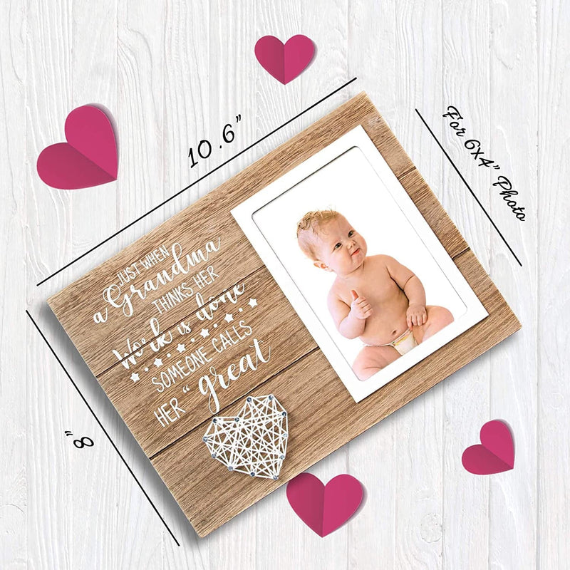 VILIGHT Great Grandma Picture Frame - Gifts for First Time Great Grandma - Pregnancy Announcement Present for New Great Grandmother - 4X6 Inches Photo Home & Garden > Decor > Picture Frames VILIGHT   