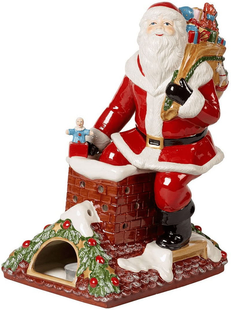 Villeroy & Boch Christmas Toy's Memory Santa on Roof, Multicoloured, 23.5 x 17 x 32 cm, Hard Porcelain, Multi-Colour, One Size, Tealight Home & Garden > Decor > Home Fragrance Accessories > Candle Holders Villeroy & Boch Santa on the roof Tealight 