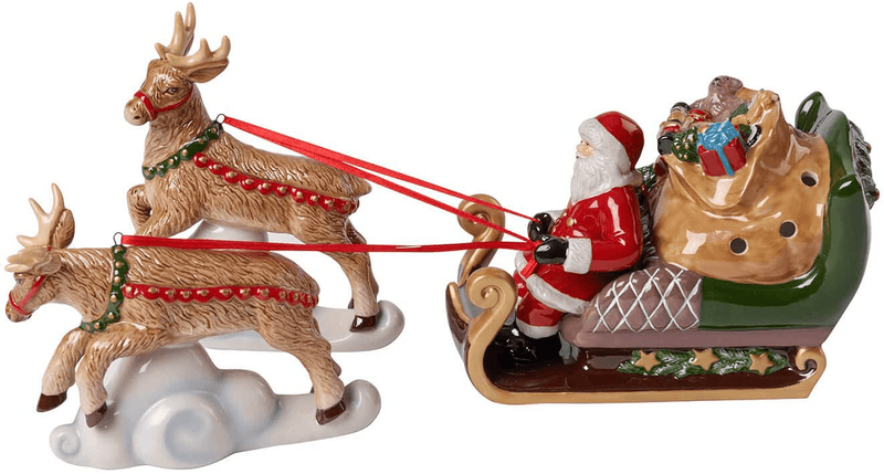 Villeroy & Boch Christmas Toy's Memory Santa on Roof, Multicoloured, 23.5 x 17 x 32 cm, Hard Porcelain, Multi-Colour, One Size, Tealight Home & Garden > Decor > Home Fragrance Accessories > Candle Holders Villeroy & Boch Sleigh Tealight 