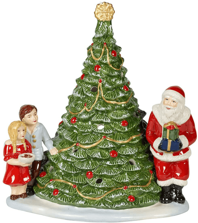 Villeroy & Boch Christmas Toy's Memory Santa on Roof, Multicoloured, 23.5 x 17 x 32 cm, Hard Porcelain, Multi-Colour, One Size, Tealight Home & Garden > Decor > Home Fragrance Accessories > Candle Holders Villeroy & Boch Santa with Tree Tealight 
