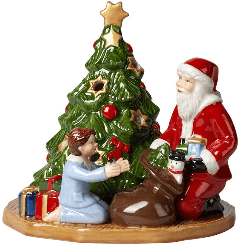 Villeroy & Boch Christmas Toy's Memory Santa on Roof, Multicoloured, 23.5 x 17 x 32 cm, Hard Porcelain, Multi-Colour, One Size, Tealight Home & Garden > Decor > Home Fragrance Accessories > Candle Holders Villeroy & Boch Gift giving Tealight 