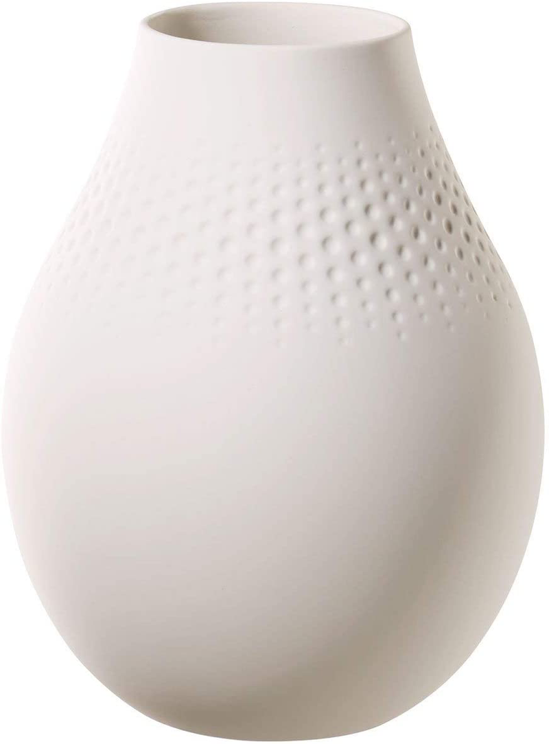 Villeroy & Boch Collier Blanc Tall Vase : Perle, 6.25 in, White