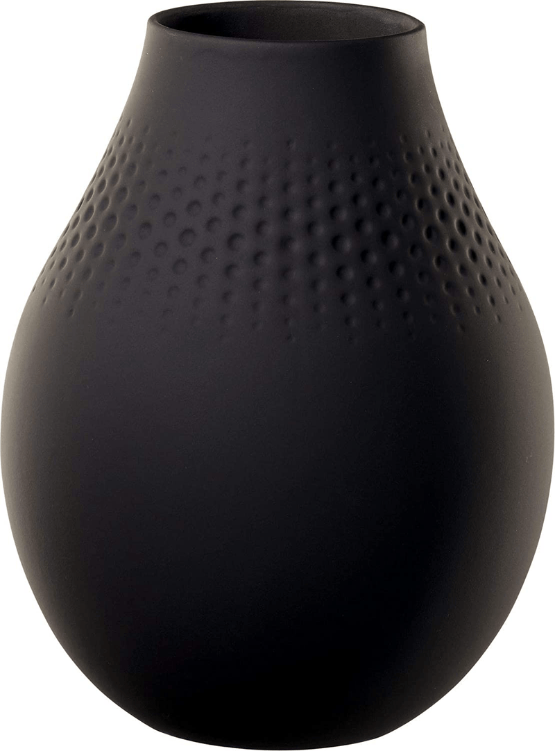 Villeroy & Boch Collier Blanc Tall Vase : Perle, 6.25 in, White Home & Garden > Decor > Vases Villeroy & Boch Black 6.25 in 
