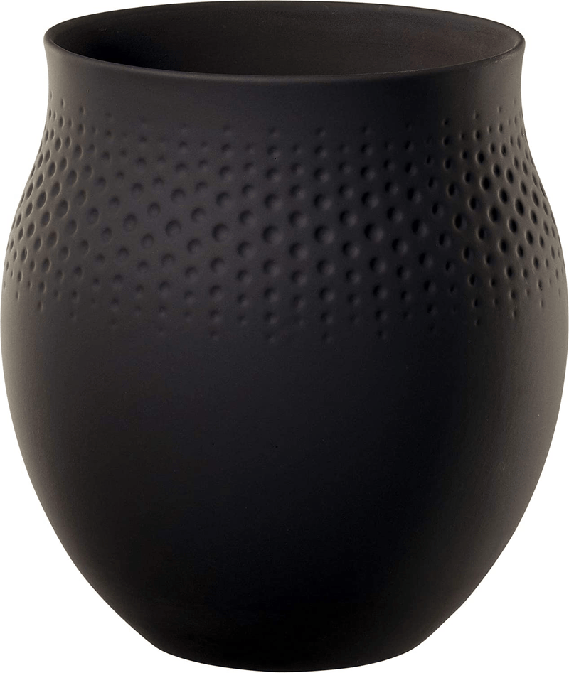 Villeroy & Boch Collier Blanc Tall Vase : Perle, 6.25 in, White Home & Garden > Decor > Vases Villeroy & Boch Black 6.5 in 
