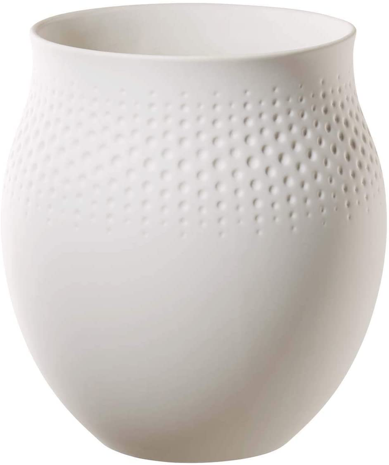 Villeroy & Boch Collier Blanc Tall Vase : Perle, 6.25 in, White Home & Garden > Decor > Vases Villeroy & Boch White 6.5 in 