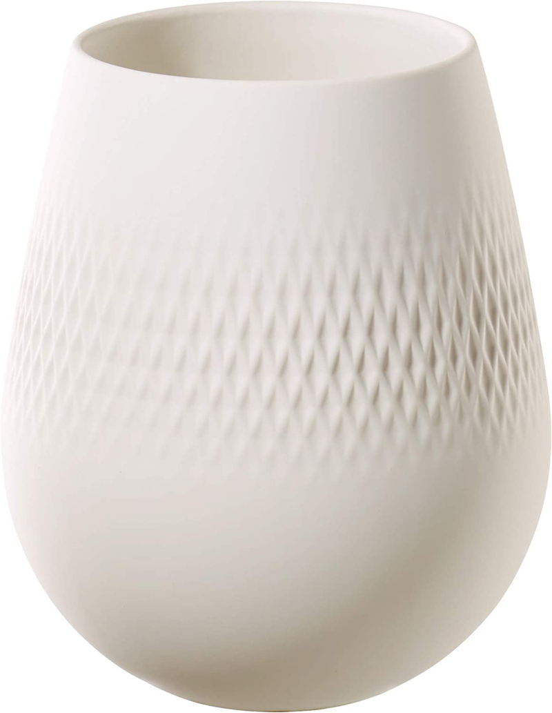 Villeroy & Boch Collier Blanc Tall Vase : Perle, 6.25 in, White Home & Garden > Decor > Vases Villeroy & Boch White 5 in 