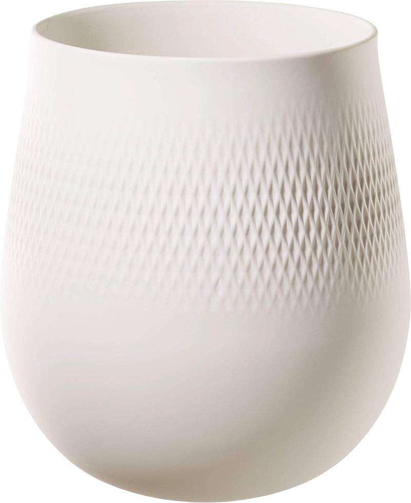 Villeroy & Boch Collier Blanc Tall Vase : Perle, 6.25 in, White Home & Garden > Decor > Vases Villeroy & Boch White 8 in 