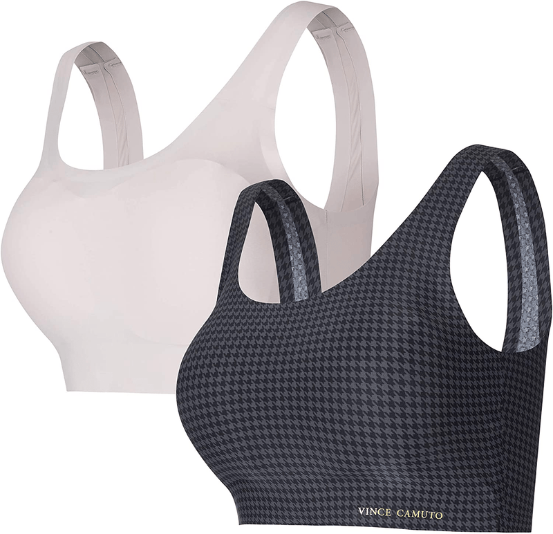 Vince Camuto Women's Smooth Microfiber Wirefree Lounge Bra Apparel & Accessories > Clothing > Underwear & Socks > Bras Vince Camuto (2-pack) Houndstooth/Violet Medium 