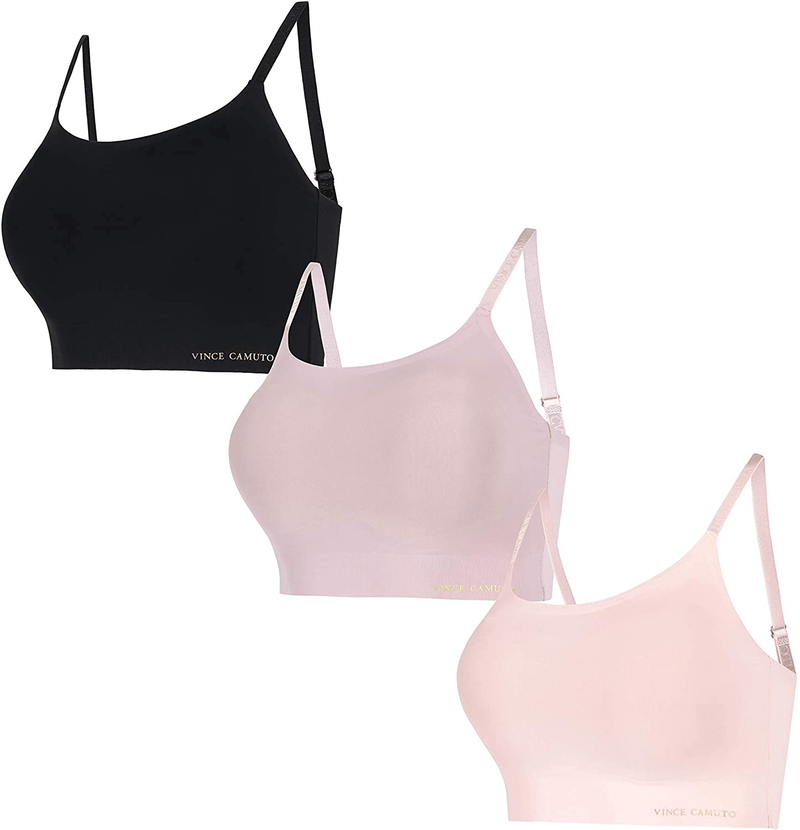 Vince Camuto Women's Smooth Microfiber Wirefree Lounge Bra Apparel & Accessories > Clothing > Underwear & Socks > Bras Vince Camuto (3-pack) Peony/Lilac/Black Medium 