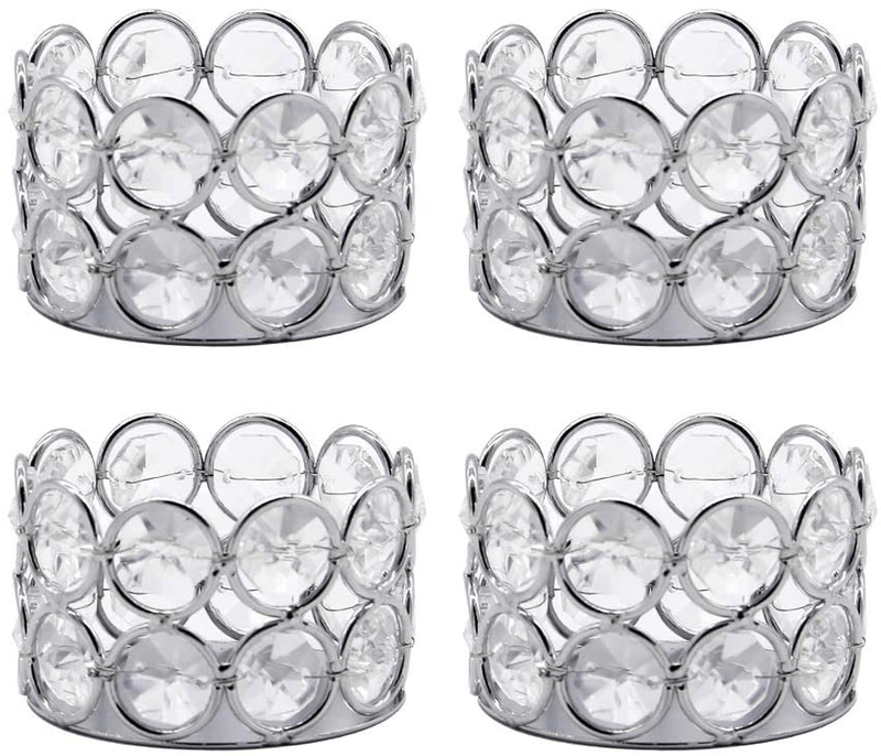 Vincidern Gold Crystal Tea Light Candle Holders Centerpieces, Small Votive Candle Stand Holder for Wedding Decoration, Home, Party,Thanksgiving, Christmas (Pack of 16) Home & Garden > Decor > Home Fragrance Accessories > Candle Holders Vincidern Silver 4 pcs 