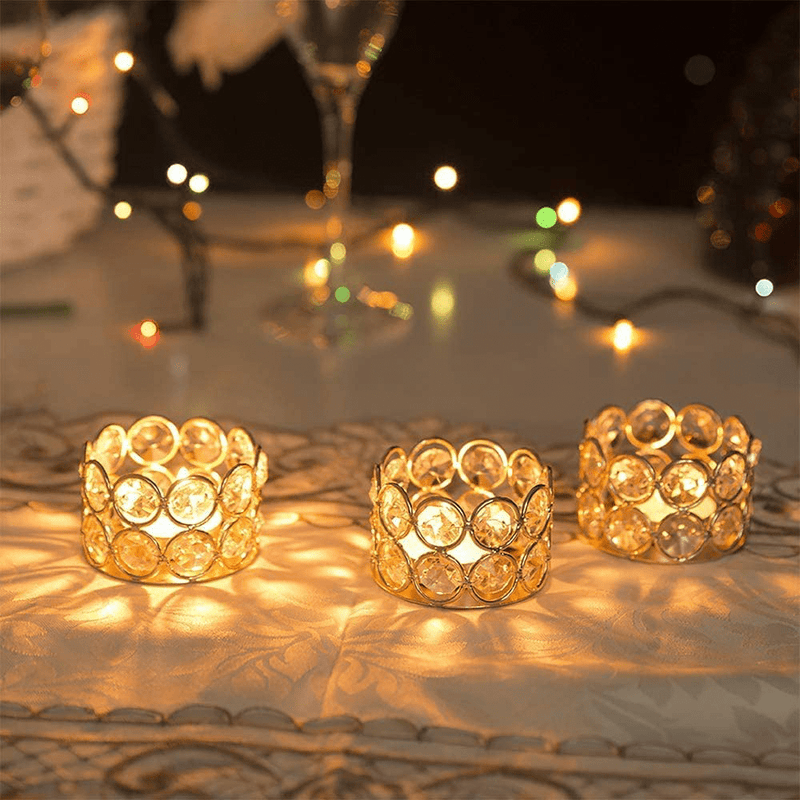 VINCIGANT Crystal Votive Candle Holder Elegant Decorative Tealight Candle Holders for Weddings,Parties,Gifts,Home Decor,Set of 24
