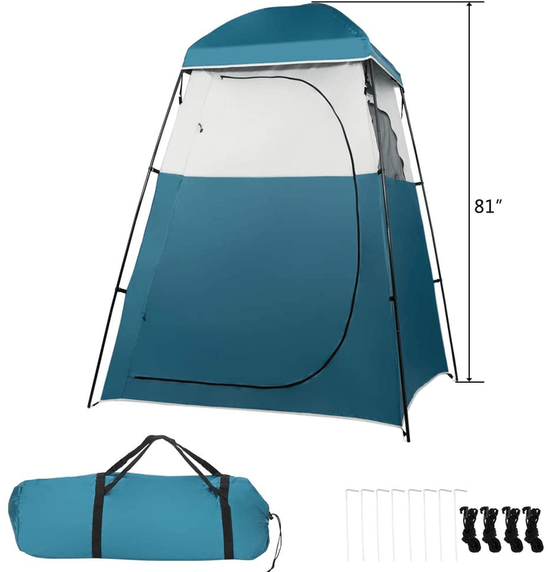 VINGLI 6.7FT Shower Tent, Changing Room Tent for Portable Toilet, with Mesh Floor and Carrying Bag, Lightweight & Sturdy, Perfecr for Camping, Boat, Dressing Outdoor or Indoor